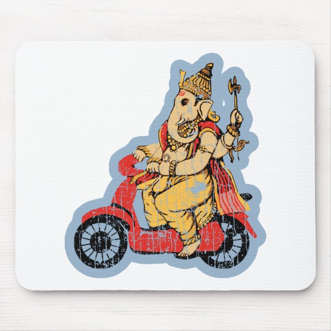 Mousepad Ganesha que monta um patinete (Frente)