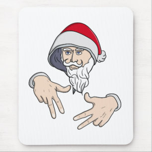 Mousepad Gangsta legal Hip Hop Hand Rap Santa Claus