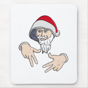 Mousepad Gangsta legal Hip Hop Hand Rap Santa Claus