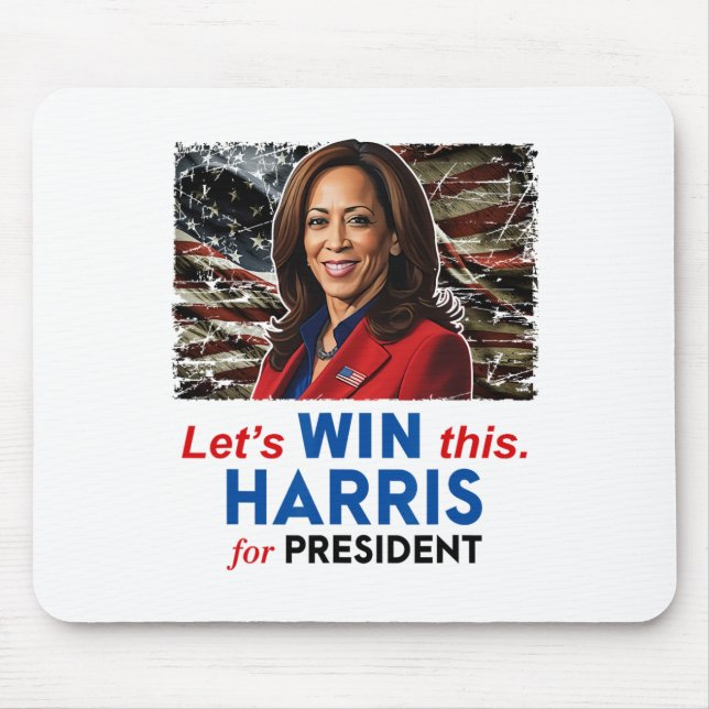 Mousepad Ganhe Este Harris Para O Presidente Kamala Harris  (Frente)