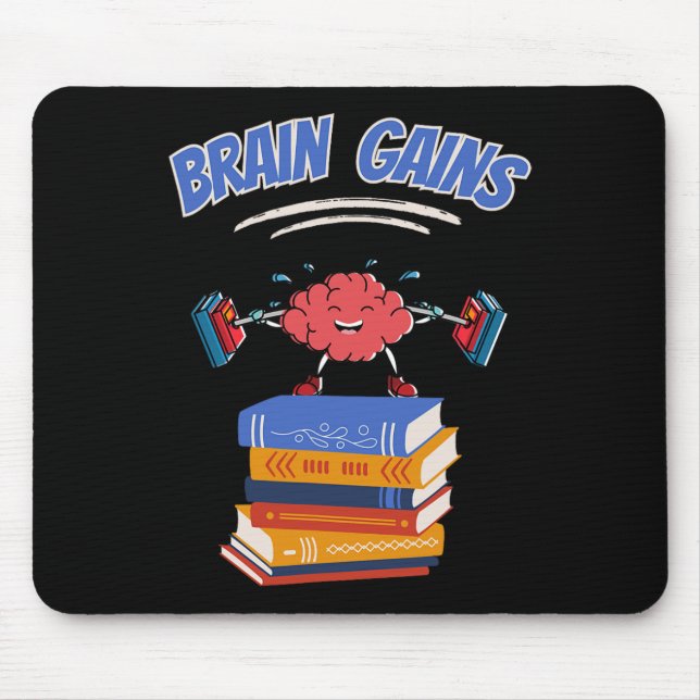Mousepad Ganhos De Cérebro Lendo Livro De Professores Volta (Frente)