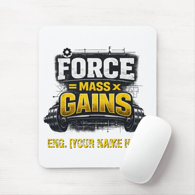 Mousepad Ganhos de Engenharia: Física Força Personalizada  (Com mouse)
