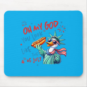 Mousepad Ganso Americano Fofo Deus Se Parece Com 4 De Julho