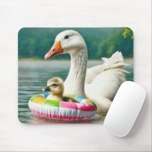Mousepad Ganso branco com fosso num anel insuflável