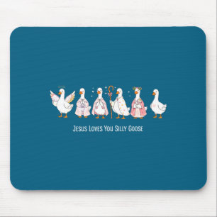 Mousepad Ganso cristão jesus ama ganso bobo religioso