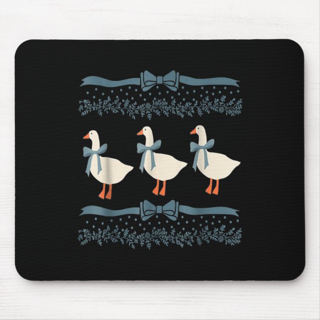 Mousepad Ganso de Fita Azul dos anos 80 com Corações (Frente)