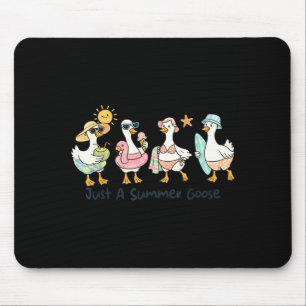 Mousepad Ganso de verão engraçado pato de praia animal fofo