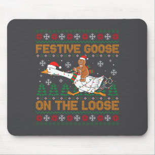 Mousepad Ganso Festivo à Solta Divertido Biscoito de Natal