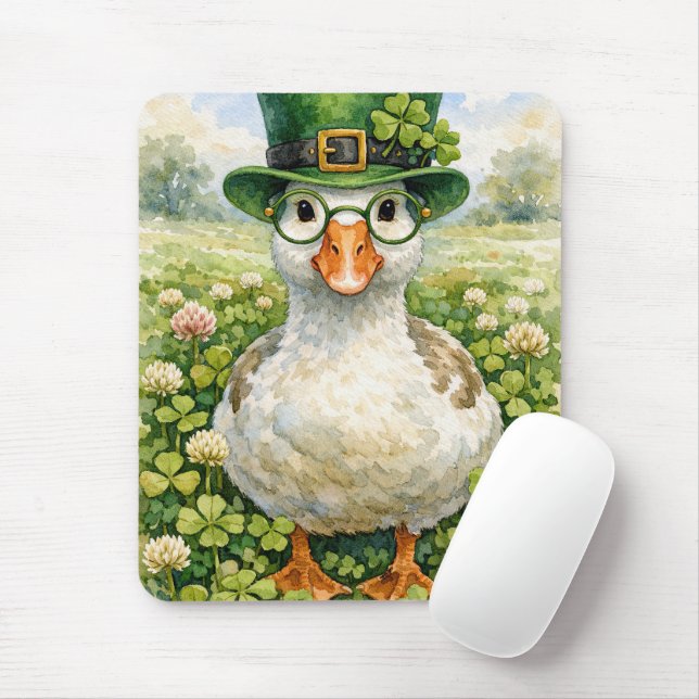 Mousepad Ganso Irlandês no Campo de Trevo (Com mouse)