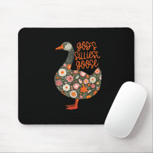 Mousepad Ganso Mais Bobo do Deus Floral Engraçado Fofo Anim