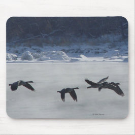 Mousepad Gansos canadenses B48 sobre rio congelado