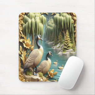 Mousepad Gansos do Canadá em meio aos chorões
