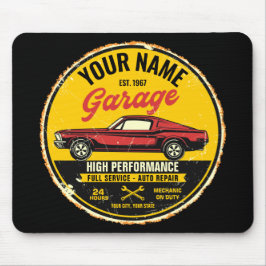 Mousepad Garagem de Carro Clássico Vermelho de Fastback 196