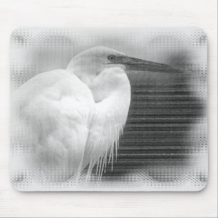 Mousepad Garça-real branca