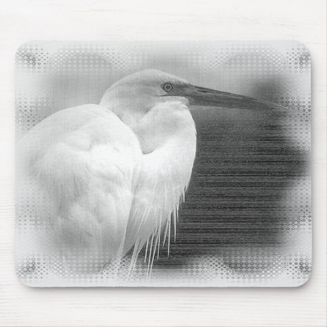 Mousepad Garça-real branca (Frente)