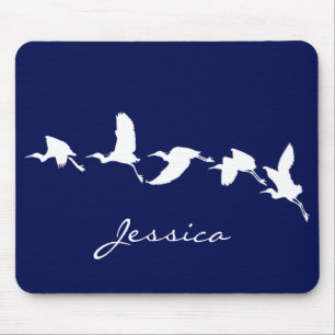 Mousepad Garças Grandes em Voo (Escolha a cor do fundo)