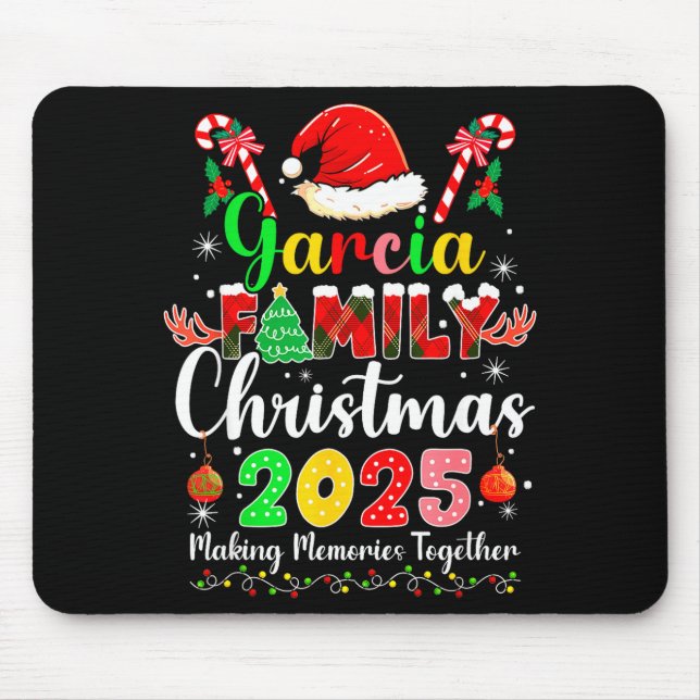 Mousepad Garcia Family Christmas 2025 Matching Santa Hat Xm (Frente)