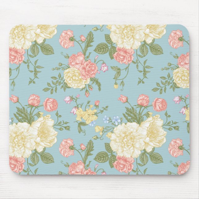 Mousepad Garden Peony Floral Patterno (Frente)