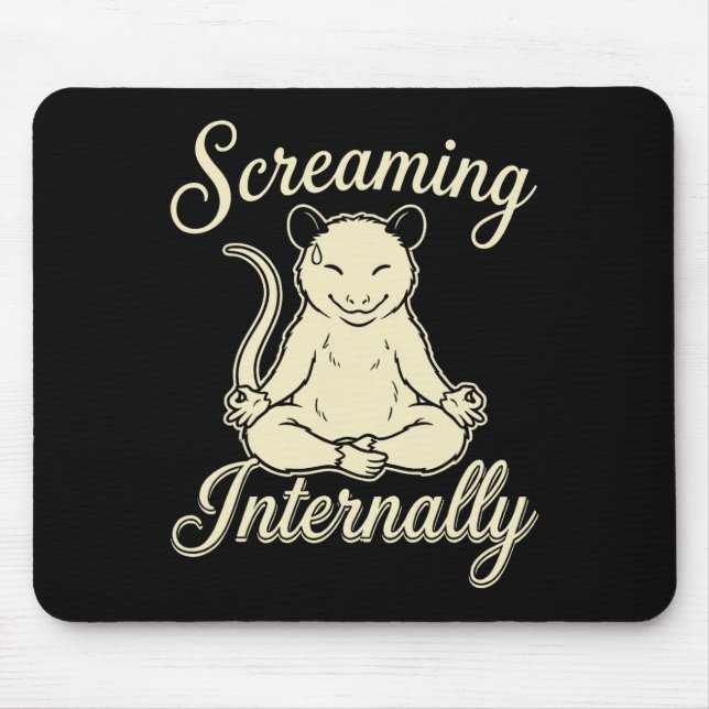 Mousepad Gargalhando Internamente Engraçado Meditando Yoga  (Frente)