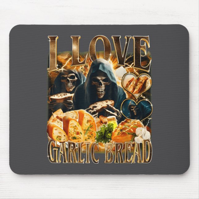 Mousepad Garlic Bread Food Lover Funny Skeleton Meme Humor  (Frente)