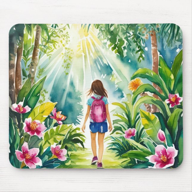 Mousepad garota andando no bufo da selva (Frente)