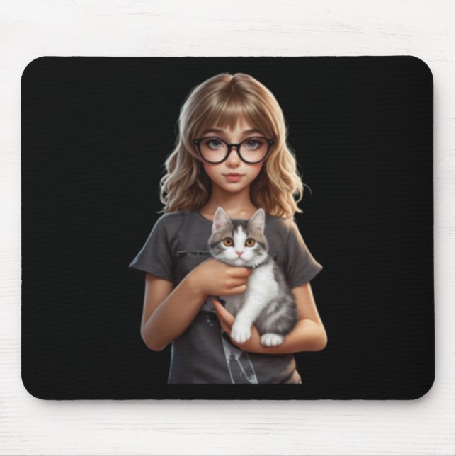 Mousepad Garota Bonita De Gato (Frente)