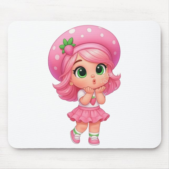 Mousepad Garota Chibi Kawaii de Morango (Frente)