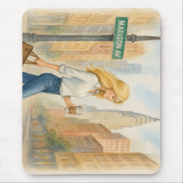 Mousepad Garota Chic em Madison Ave na NYC