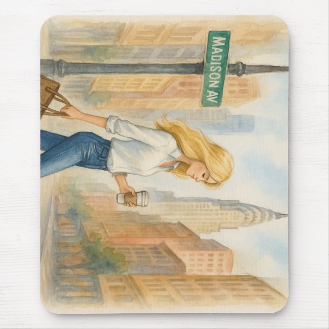 Mousepad Garota Chic em Madison Ave na NYC (Frente)