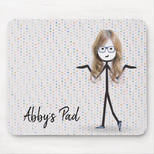 Mousepad Garota com cabelo loiro nos pontos (Frente)