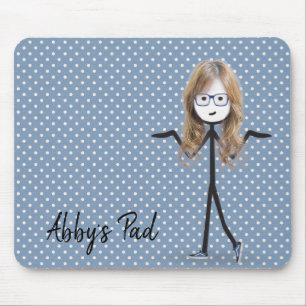 Mousepad Garota com cabelo loiro nos pontos