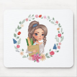 Mousepad garota com mercearia