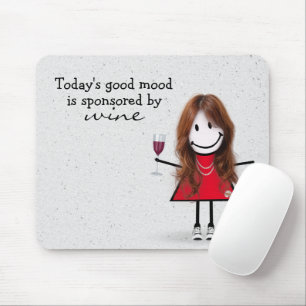 Mousepad Garota com vinho e sapateira