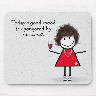 Mousepad Garota com vinho e tênis