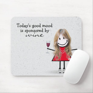 Mousepad Garota com vinho e tênis