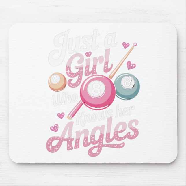 Mousepad Garota Conhece seus Angles Billiard Player Game (Frente)