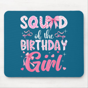 Mousepad Garota de Aniversário do Esquadrão Rosa Coquette A