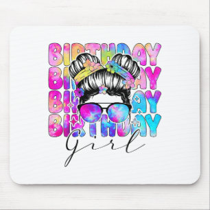 Mousepad Garota de Aniversário Tie Dye Festa de Aniversário