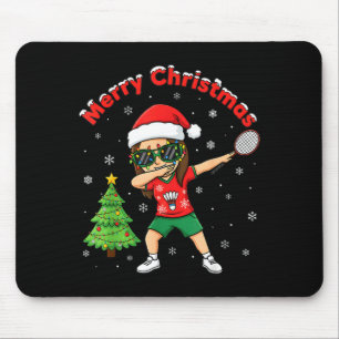 Mousepad Garota de Badminton Dabbing Papai Noel Natal Xmas
