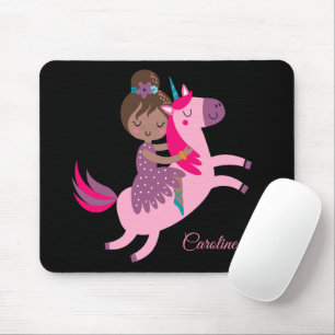 Mousepad Garota de Brunette Caçada no Unicórnio