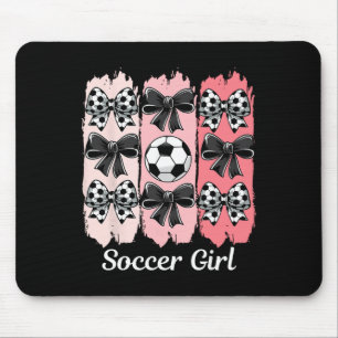 Mousepad Garota de Futebol Fofa Coquette Laço Garota de Fut