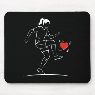 Mousepad Garota de Futebol Fofa Dia dos Namorados Coração A