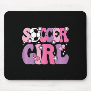 Mousepad Garota de Futebol Fofa Groovy Amante de Futebol Mu