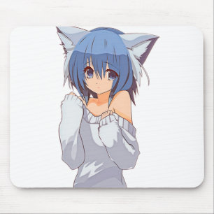 Mousepad Garota de gato Kawaii linda Waifu