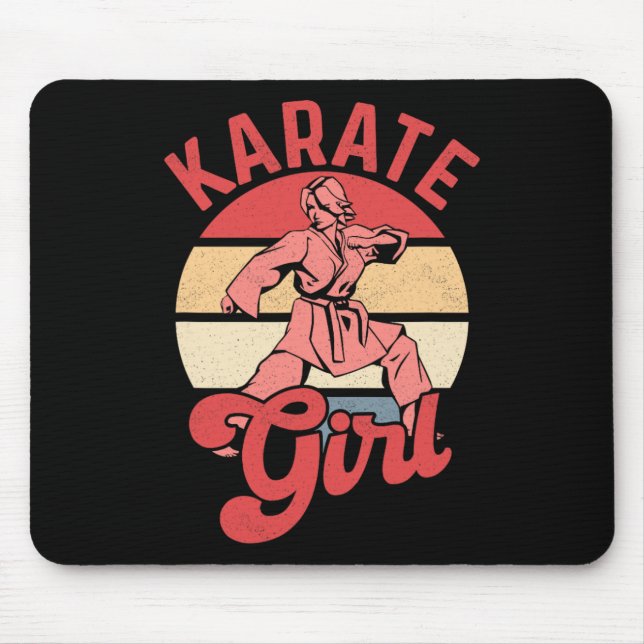 Mousepad Garota de Karatê Karateca Lutadora de Autodefesa  (Frente)