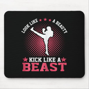 Mousepad Garota de Kickboxing - Parece uma beleza, chuta co