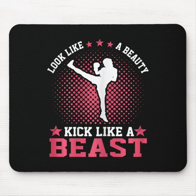 Mousepad Garota de Kickboxing - Parece uma beleza, chuta co (Frente)