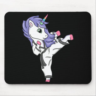 Mousepad Garota Engraçada de Karatê Unicórnio I Artes Marci