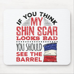 Mousepad Garota Engraçada do Barrel Racing Shin Scar Rodeo