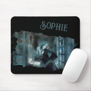 Mousepad Garota Fantasma em Azul – Arte Surreal Assustadora